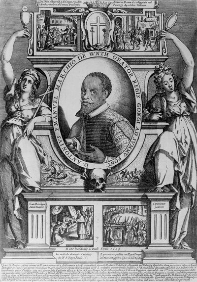 Portrait of Ambassador Antonius Emanuel, with Four Historical Scenes from His Life by Raffaello Schiaminossi